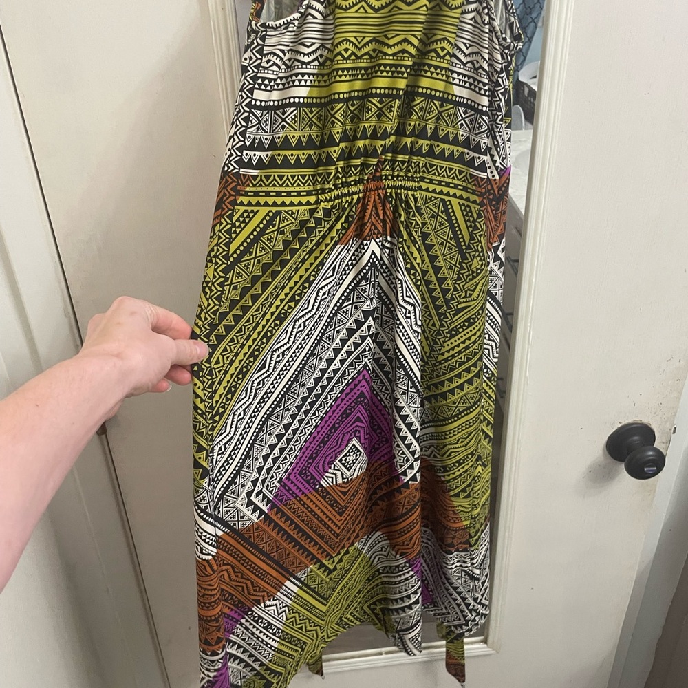 Multicolor Patterned Ice Tribal Pattern Dress - image 4